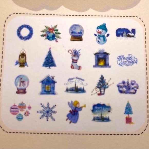 Christmas Flake Seal Sticker Set - 2 Pack - Holiday Stickers - Picture 4 of 5